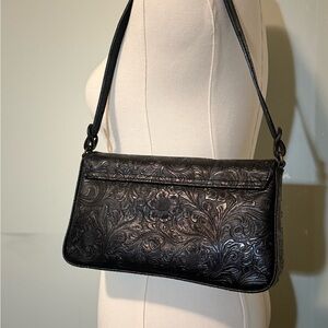 Xhilaration vintage y2k vintage Black Embossed Floral Mini Shoulder Bag